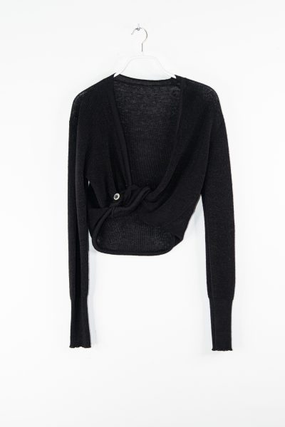 Jacquemus "Le Gilet Noué" Pullover mit Knotenfront in Schwarz