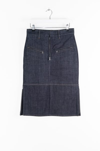 Jil Sander Midirock aus Denim in Dunkelblau