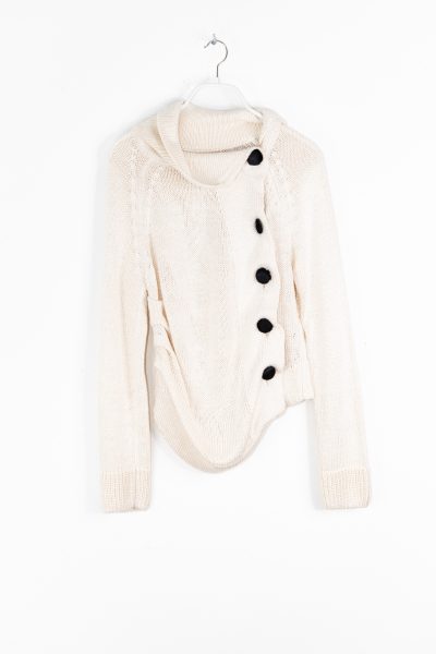 Khaite "Lorrai" Strickjacke aus Seide in Ecru und Schwarz