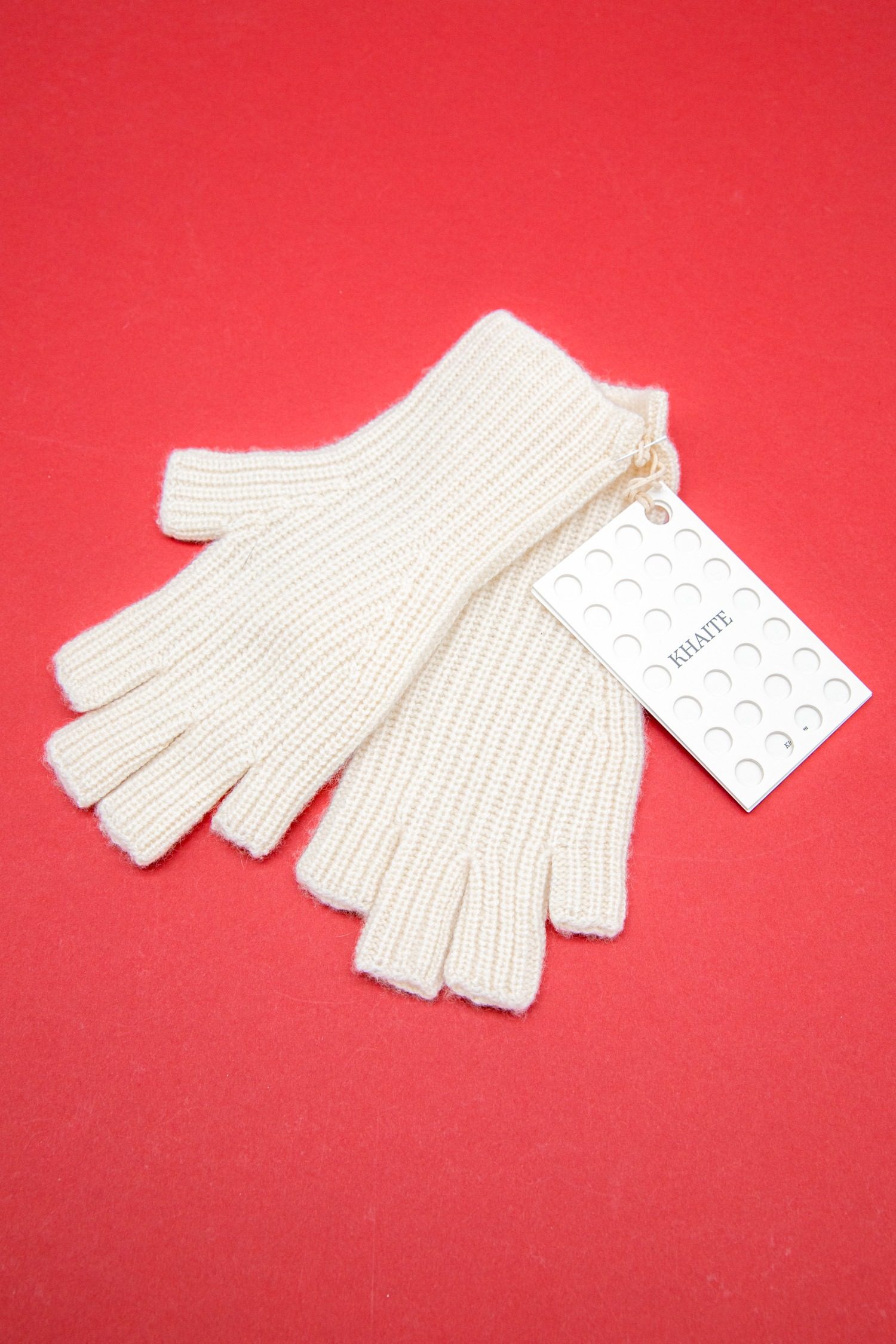 Thumbnail of http://Khaite%20fingerlose%20Handschuhe%20in%20Cremeweiß