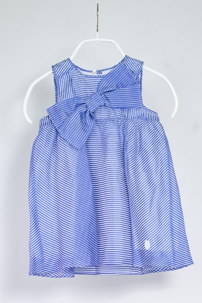 Dior gestreiftes Kleid mit Schleife in blau