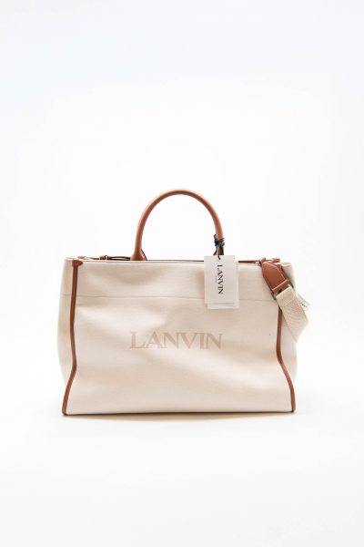 Lanvin Tote Bag MM mit Umhängegurt in Beige