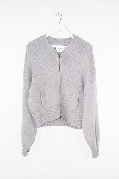 Lisa Yang Strickjacke Bomber mit Reißverschluss in Grau