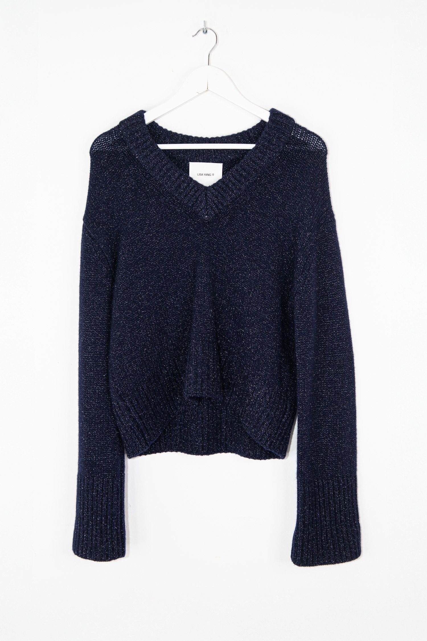 Thumbnail of http://Lisa%20Yang%20Strickpullover%20mit%20Lurex%20in%20Dunkelblau