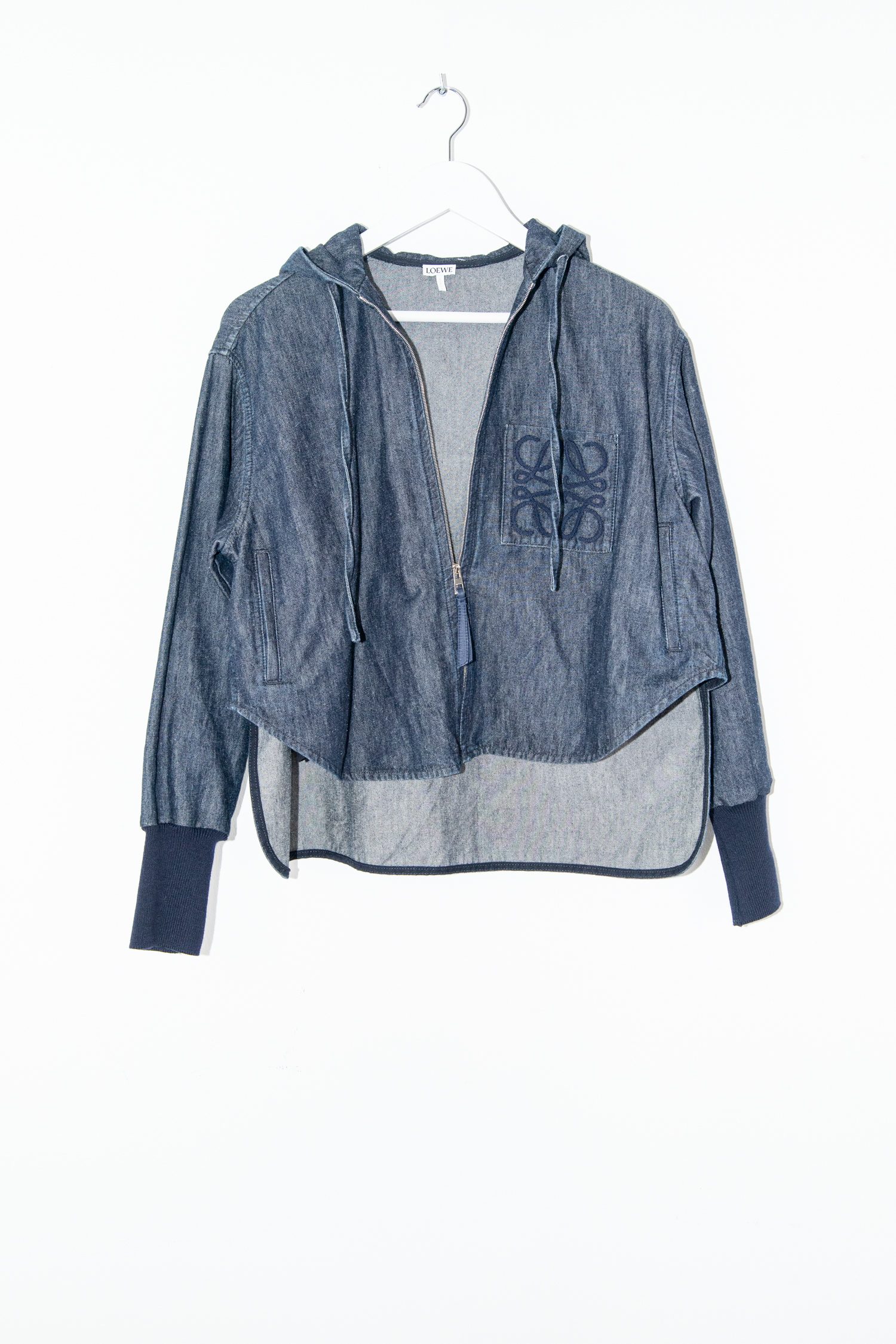 Loewe Jeansjacke mit Kapuze in Dunkelblau