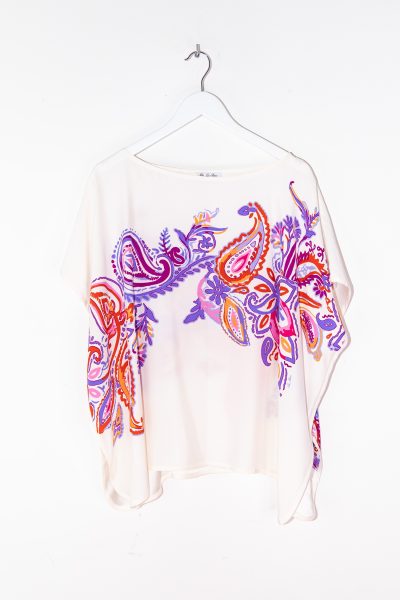 Loro Piano Seidenbluse mit Paisleymuster in Weiß