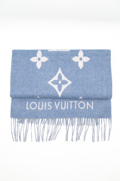 Louis Vuitton "Reykjavik" Schal in Blau und Hellgrau