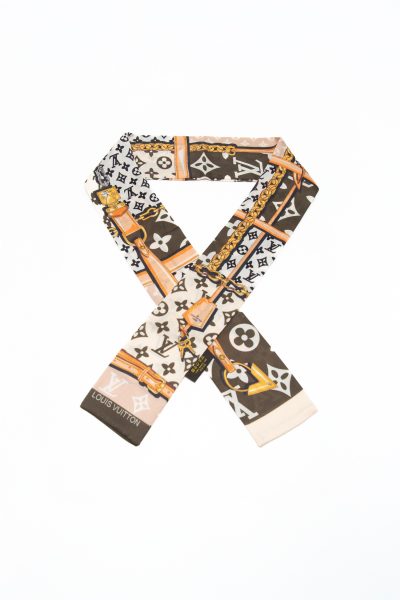 Louis Vuitton Twilly in Beige, Ecru, Gold und Braun