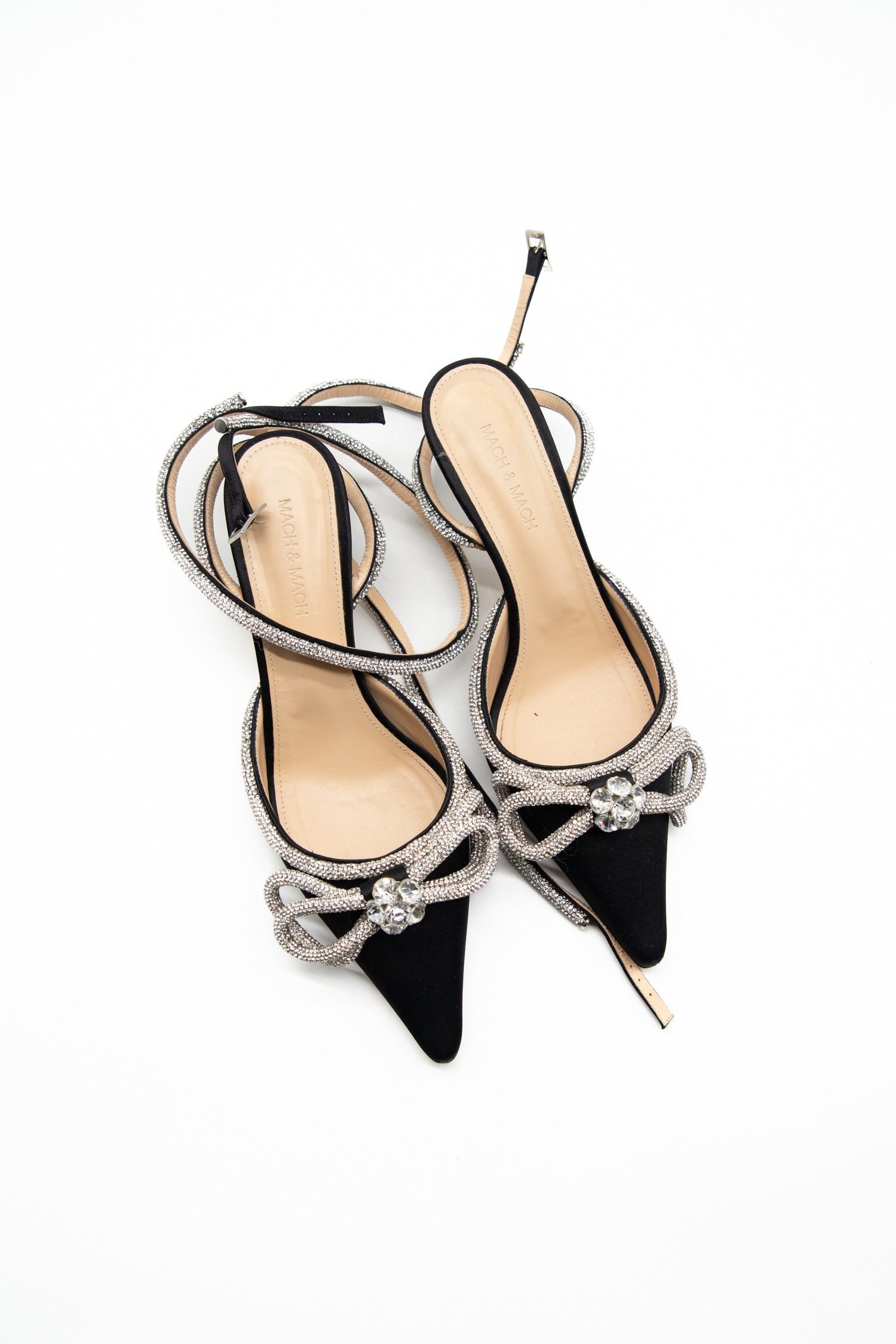 Thumbnail of http://Mach%20&%20Mach%20Double%20Bow%20Satin%20Pumps%20mit%20Kristallverzierung%20in%20Schwarz