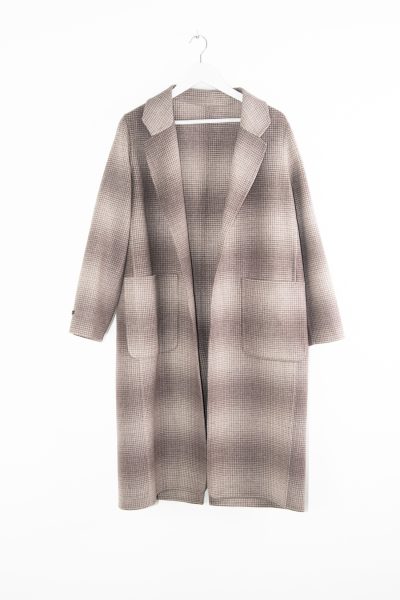 Manzoni 24 Mantel mit Karomuster in Beige und Braun