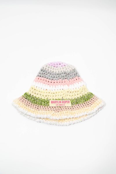 Marylin Roper "Crochet Bucket Hat" in Weiß und Bunt