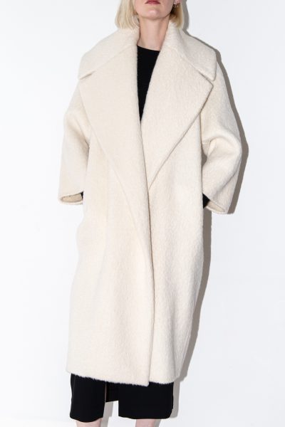 Max Mara Atelier offener Oversized-Mantel in Cremeweiß