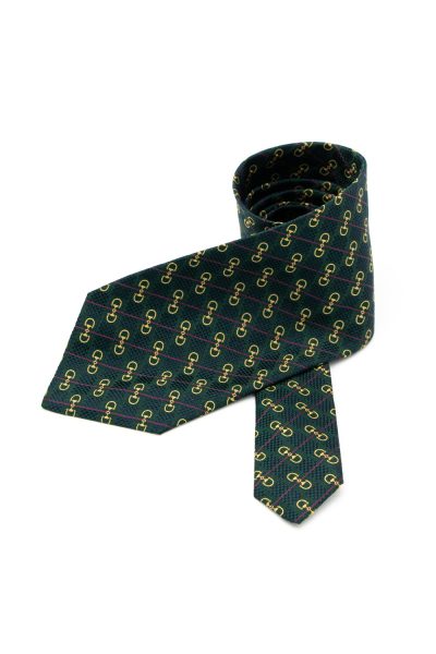 Gucci Krawatte mit Horsebit-Motiv in Grün