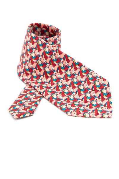 Gucci Krawatte mit Vögel-Motiven in Rot