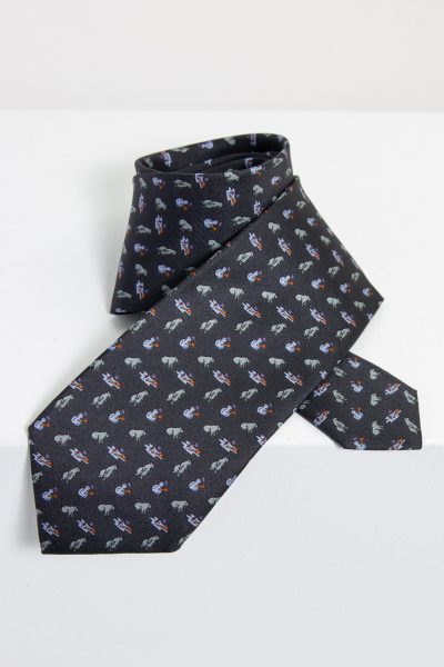 Hermès Krawatte mit Schneemann und Bär