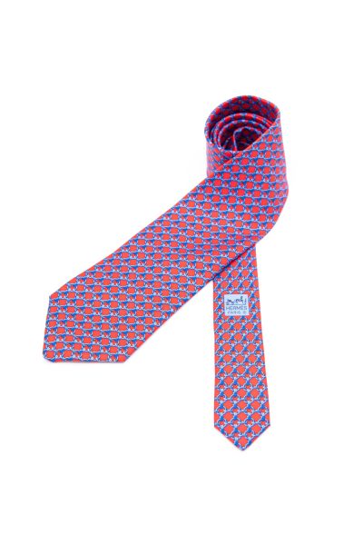 Hermès Krawatte mit Ketten-Motiv in Rot