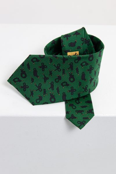Hermès Seidenkrawatte in dunkelgrün