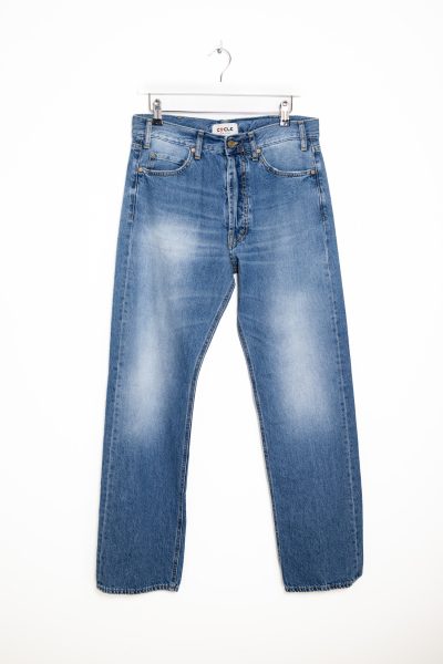 Cycle full wide straight leg Jeans in Blau