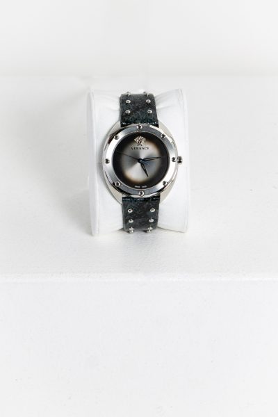 Versace Armbanduhr in Reptiloptik in silber