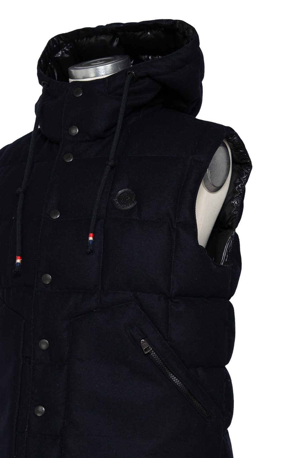 Moncler Weste mit Kapuze in Dunkelblau