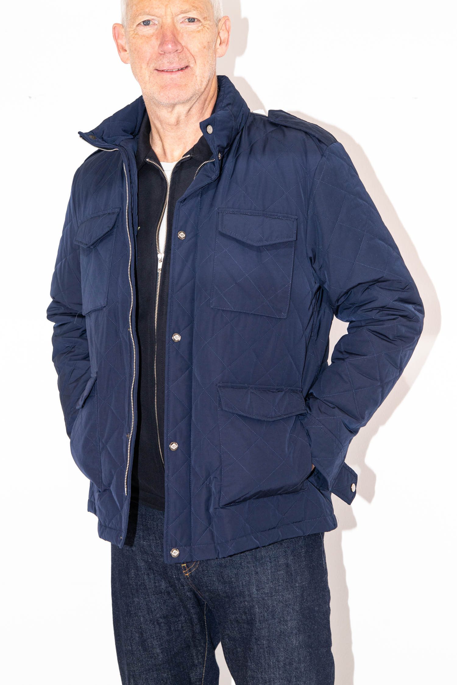 Luigi Borelli Steppjacke in Dunkelblau
