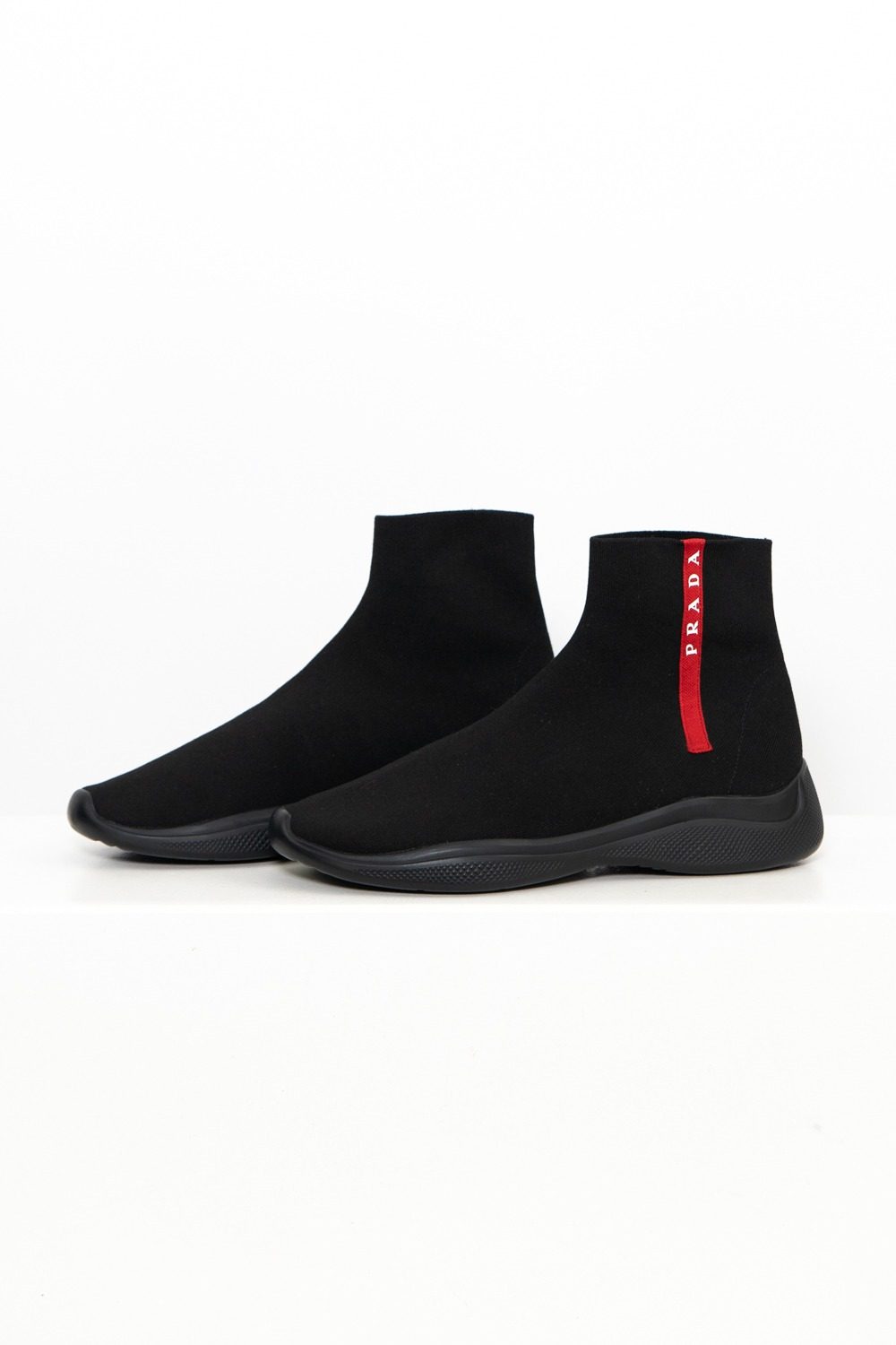 Prada "America's Cup" Sock-Sneaker in Schwarz