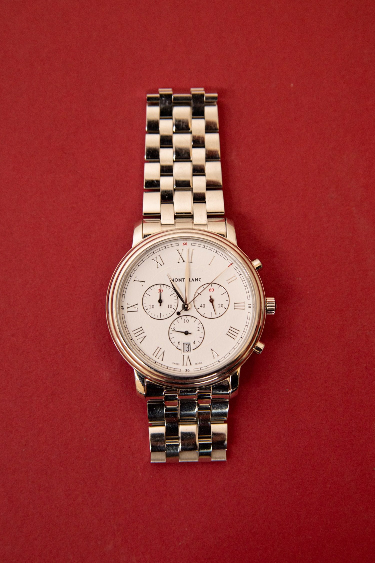 Thumbnail of http://Montblanc%20Tradition%20Chronograph%20Quartz%20Uhr%20in%20Silber%20und%20Weiß