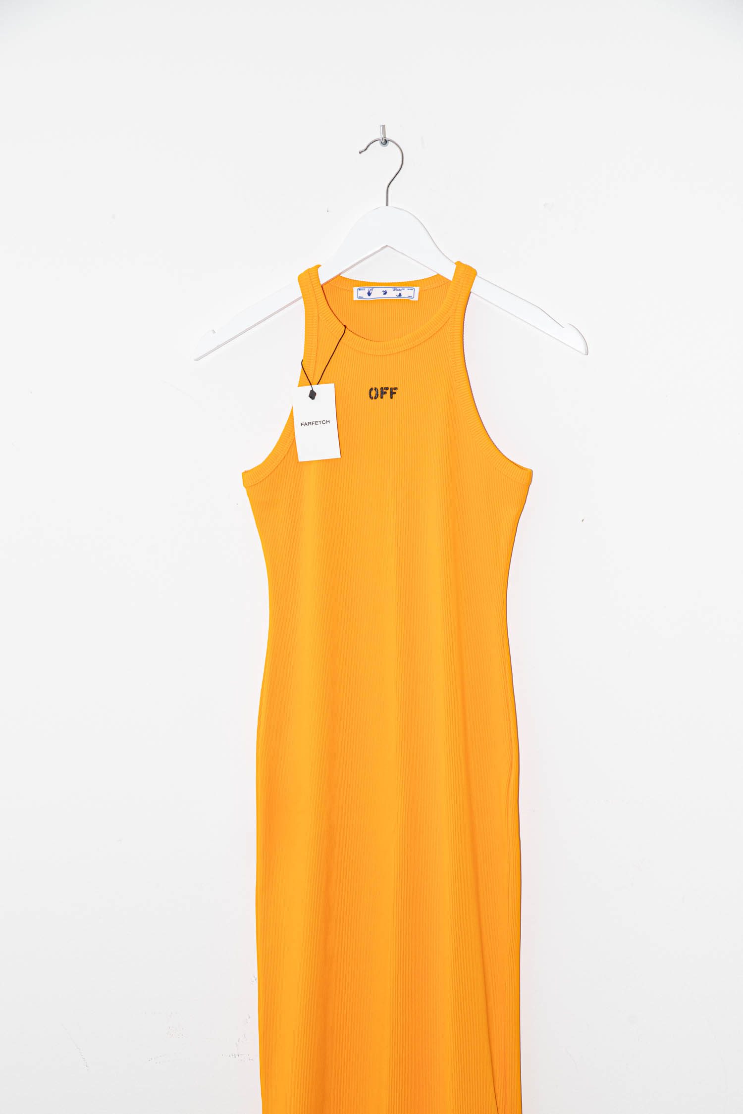 Off-White Rippstrickkleid in Orange