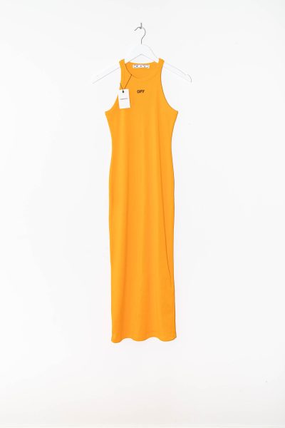 Off-White Rippstrickkleid in Orange