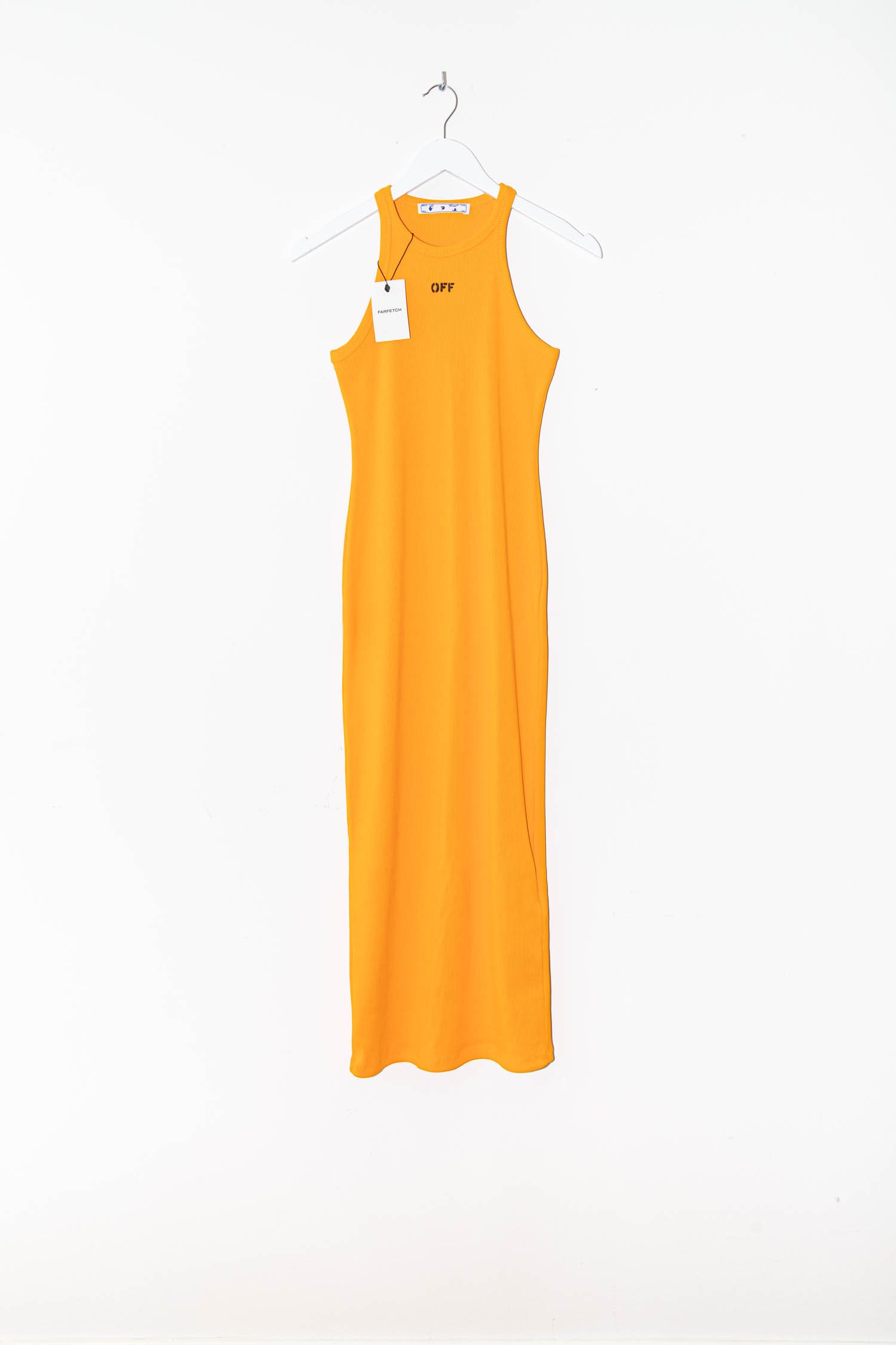 Off-White Rippstrickkleid in Orange