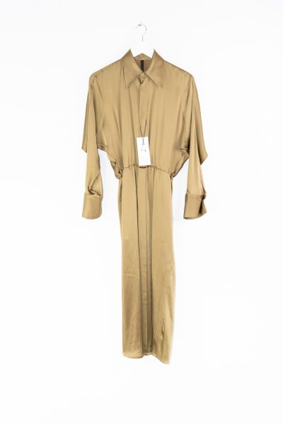 Petar Petrov "Slippery" Kleid aus Satin in Oliv