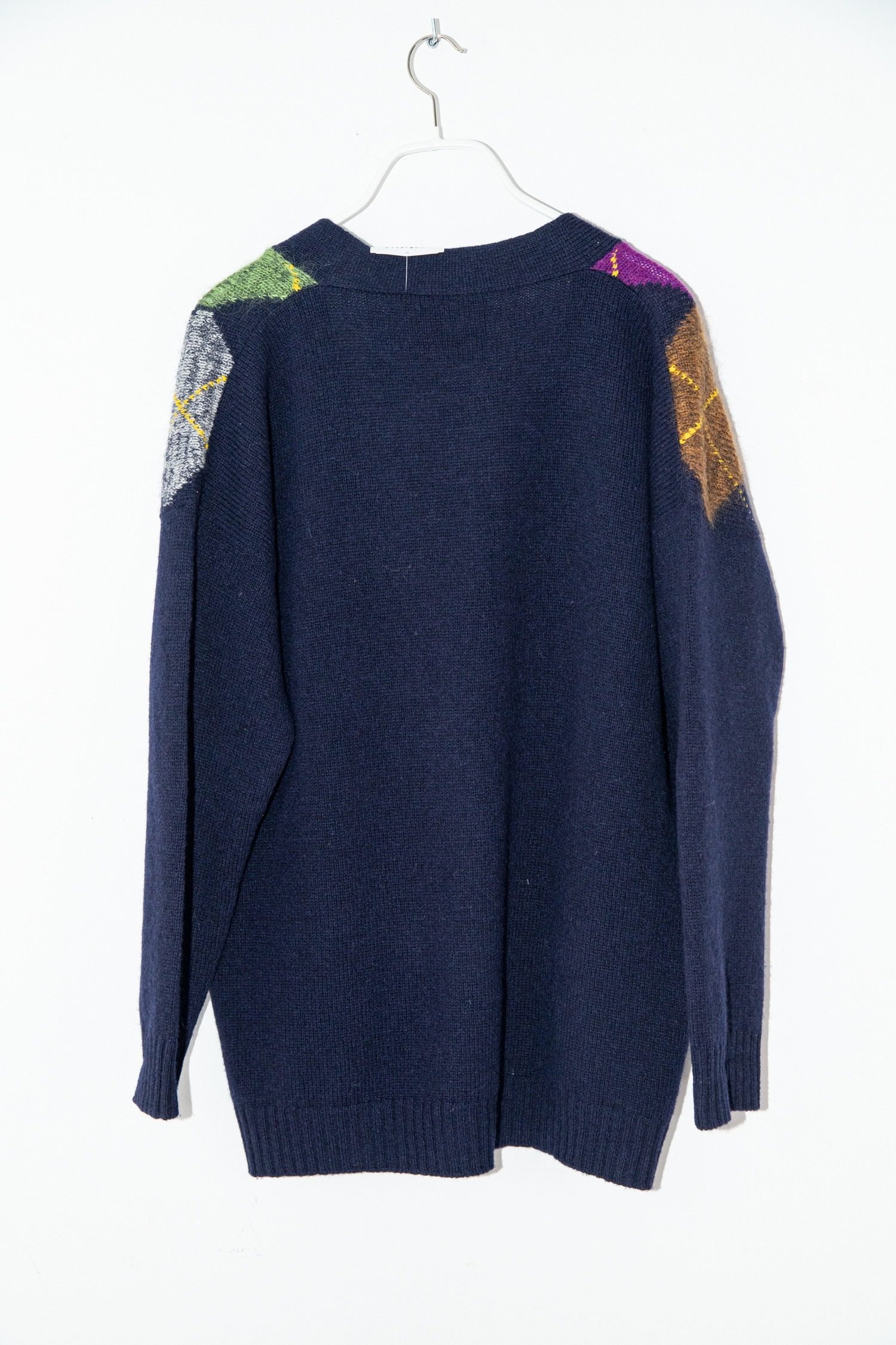 Thumbnail of http://Plan%20C%20Strickjacke%20mit%20Argyle-Muster%20in%20Dunkelblau