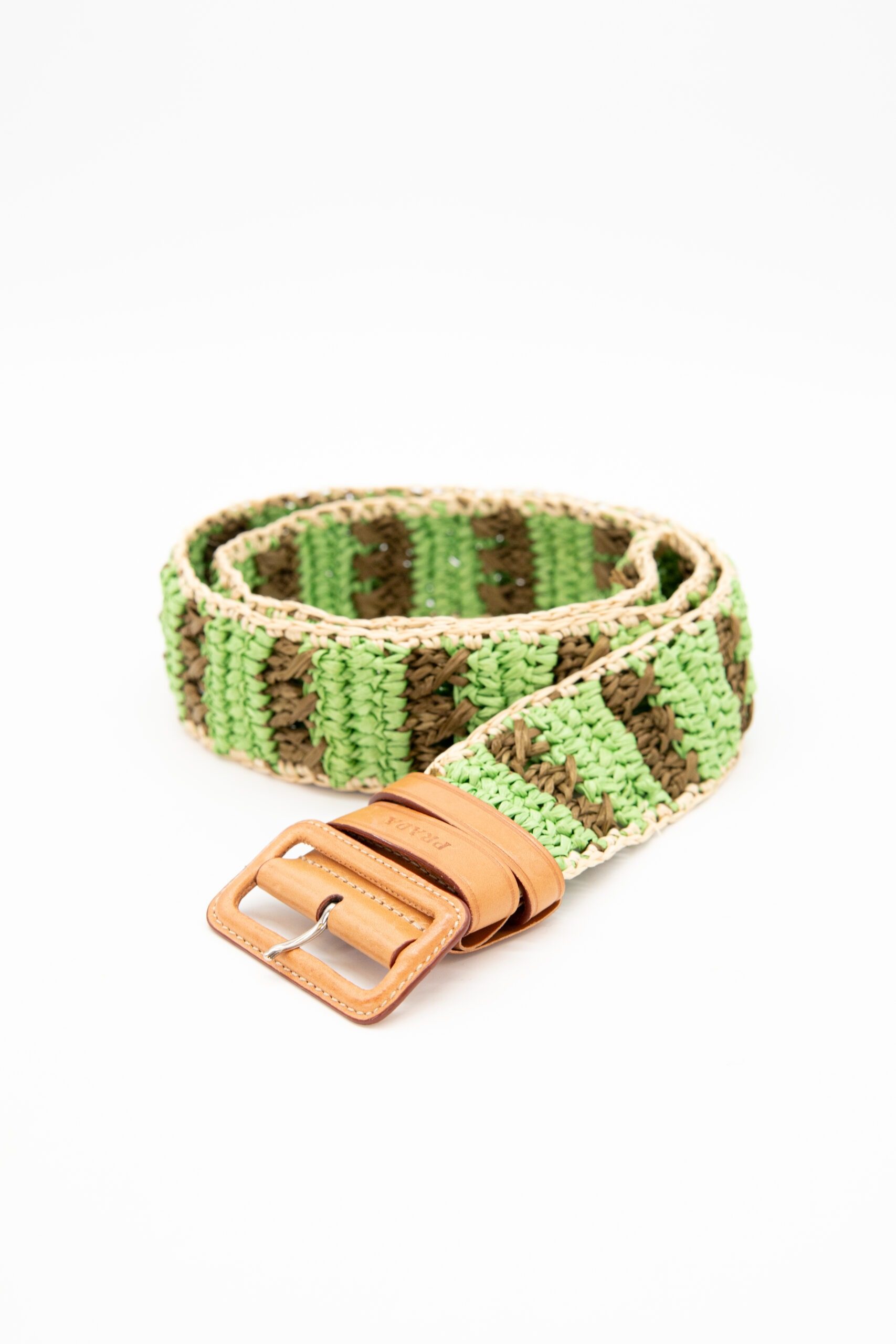 Thumbnail of http://Prada%20Vintage%20Gürtel%20in%20Grün,%20Oliv%20und%20Hellbraun