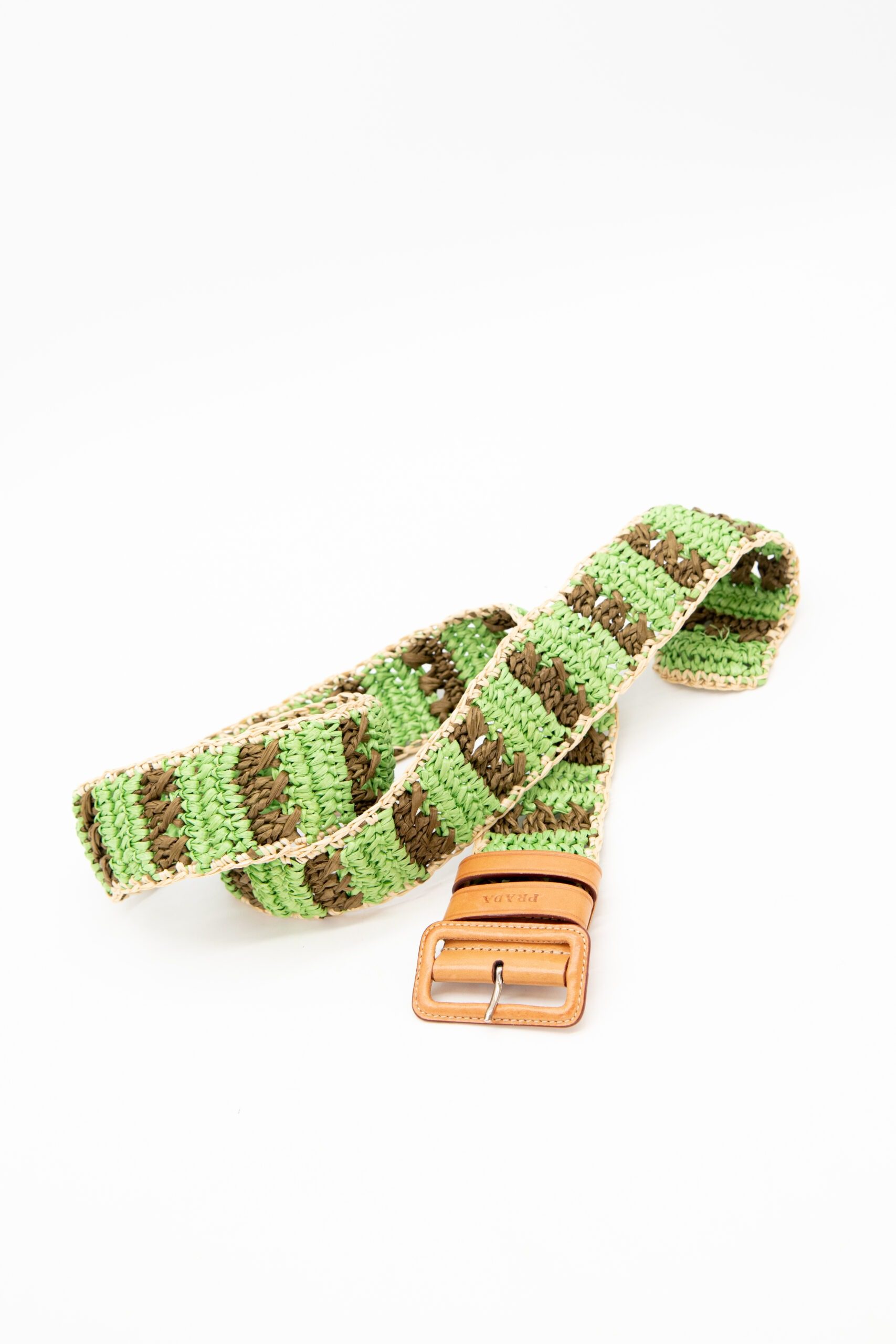 Thumbnail of http://Prada%20Vintage%20Gürtel%20in%20Grün,%20Oliv%20und%20Hellbraun