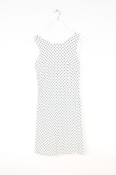 Prada Minikleid mit Punkten in Weiß und Dunkelblau