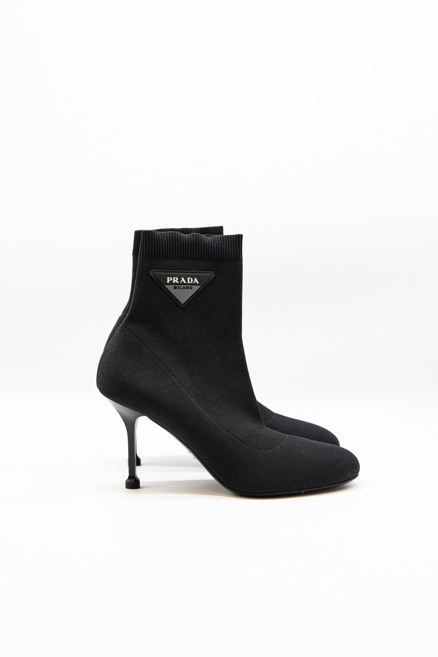 Thumbnail of http://Prada%20Stretch-Strick%20Ankle%20Boots%20in%20Schwarz
