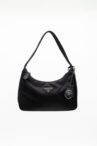 Prada „Re-Edition 2000“ Handtasche aus Re-Nylon in Schwarz