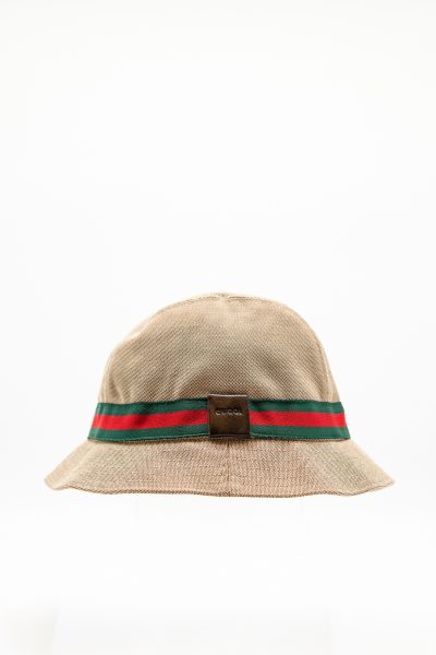 Gucci Fischerhut in Beige, Grün und Rot