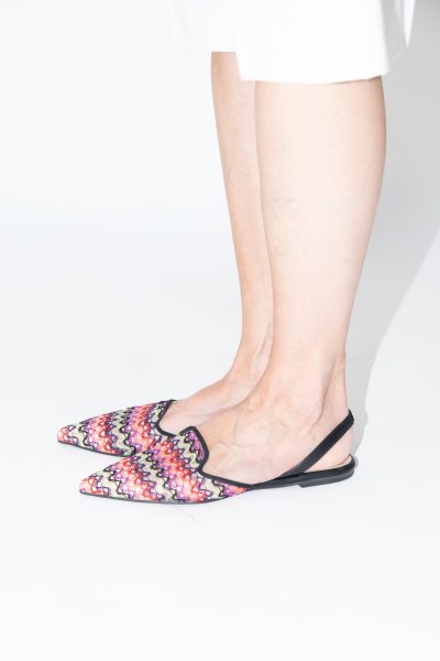Pretty Ballerinas spitze Slingback-Ballerinas mit buntem Zickzack