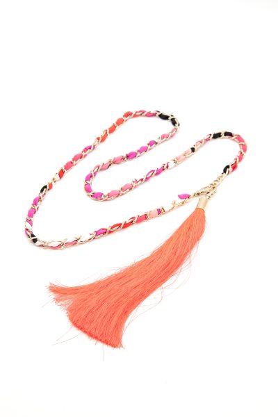 Pucci Kettengürtel mit Quaste in Pink und Gold