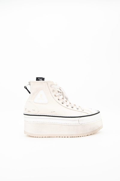 R13 "Courtney" Plateau Sneaker in Ecru