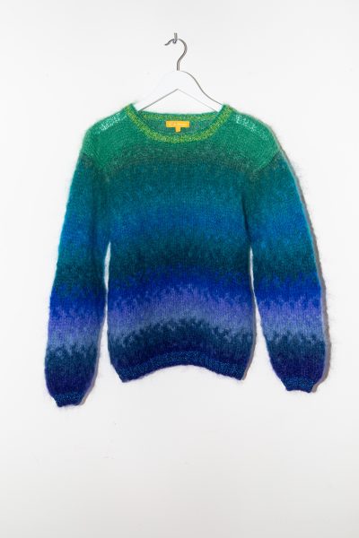 Rose Carmine "Tie&Dye" Strickpullover in Blautönen