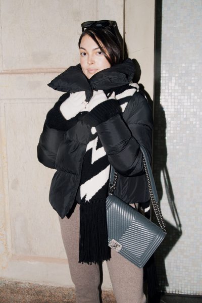 Chanel "Boy" Umhängetasche in Anthrazit