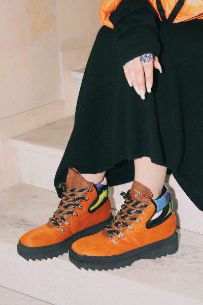 Pucci Ankle Boots aus Leder in Orange und Bunt