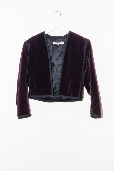 Saint Laurent Vintage Samtjacke in Aubergine