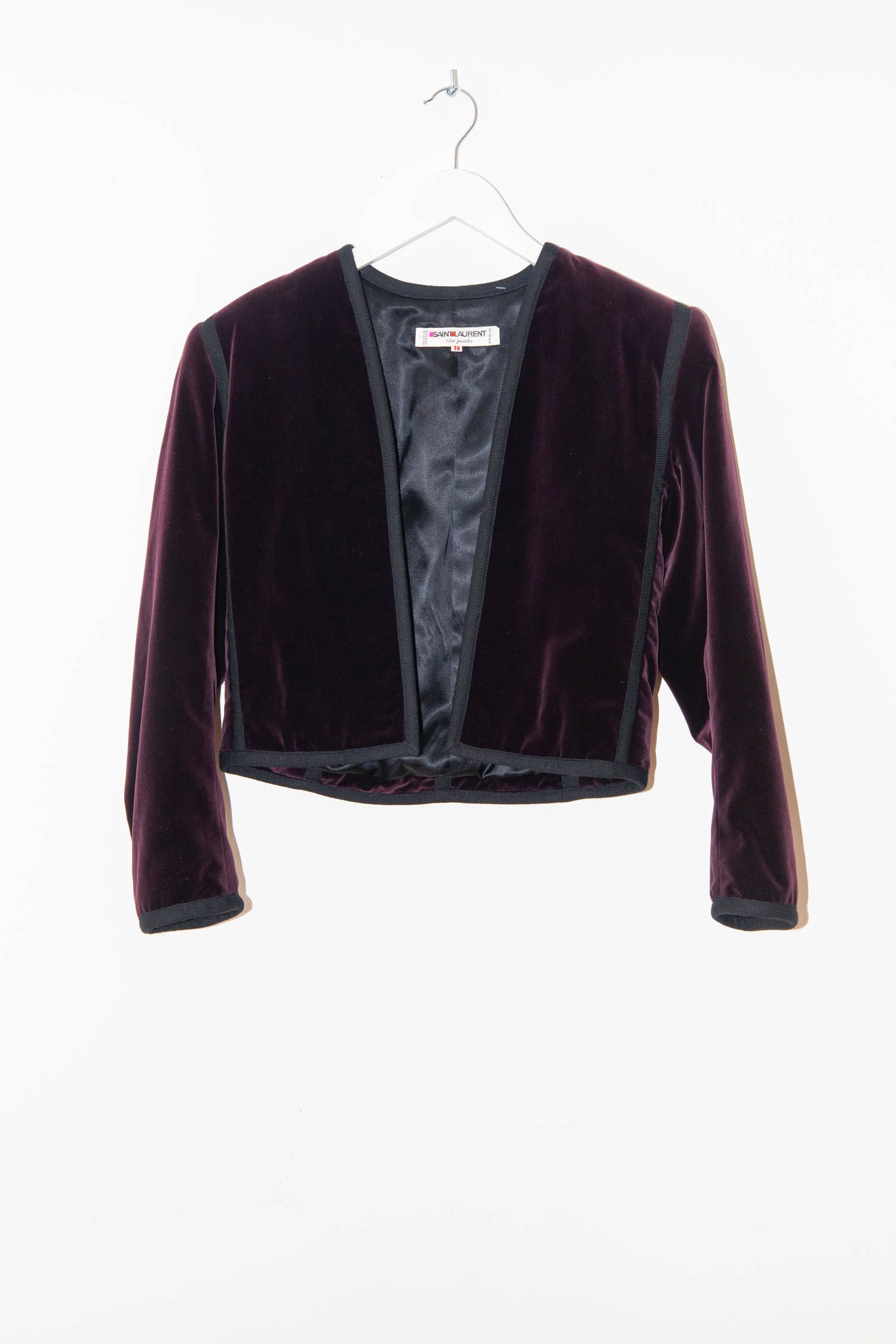 Saint Laurent Vintage Samtjacke in Aubergine