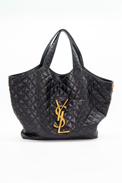 Saint Laurent "Icare" Maxi Shopper in Schwarz und Gold