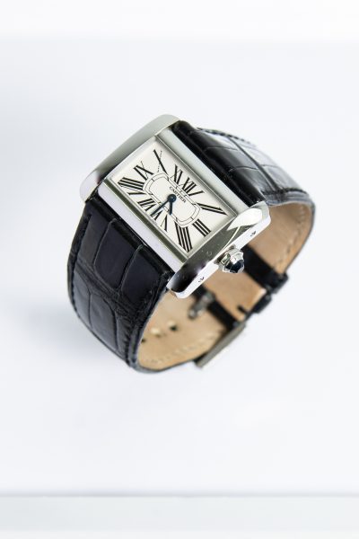 Cartier "Tank Divan" Uhr aus Edelstahl