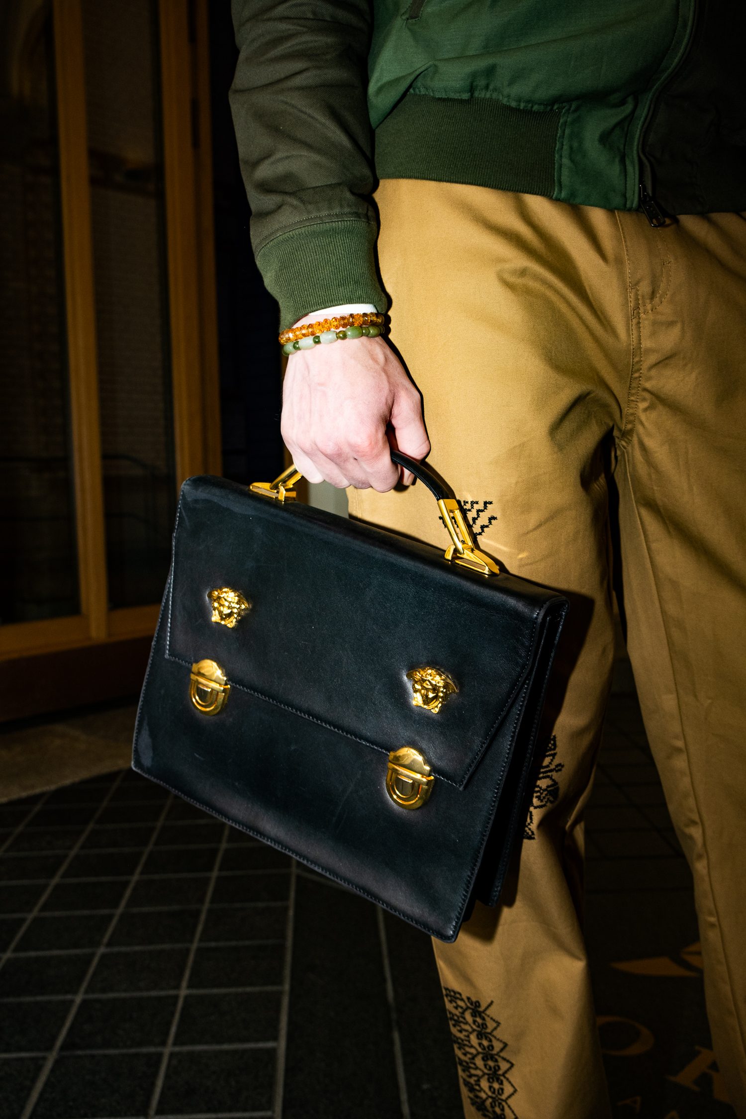 Versace Vintage Dokumententasche in Schwarz