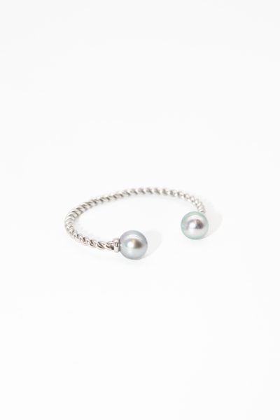 Sophie Keegan Tahiti-Perlen Armreif in Silber und Grau
